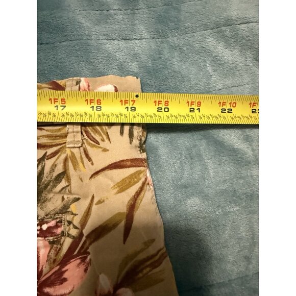 Goodfellow & Co Short Mens 40 Floral Print 7" Flat Front Linden Tropical Tan - Picture 5 of 6